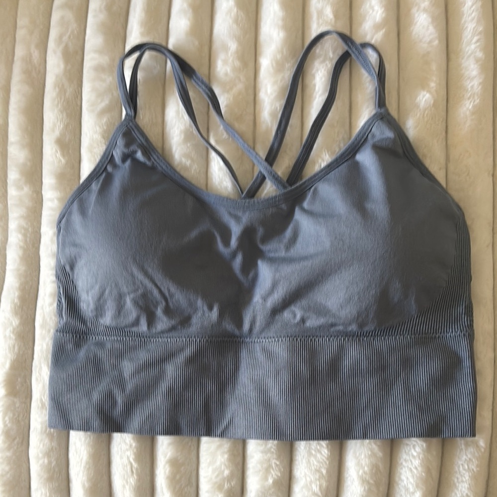 Women's Blue Strappy Sports Bra